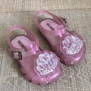 mini melissa shell sandals